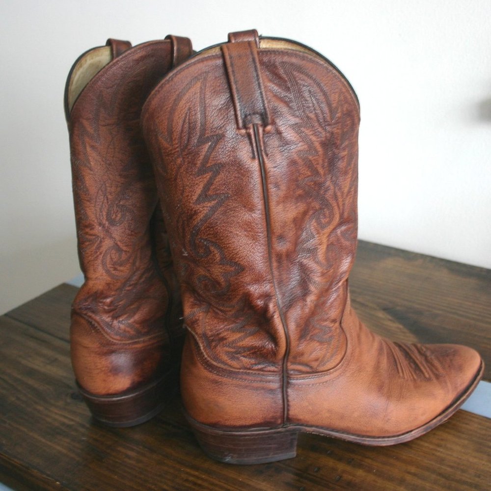 Vintage Dan Post Cowboy Boots Size 12 EW USA Made